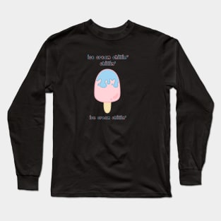 Aesthetic Freezing Ice Cream Logo Design Long Sleeve T-Shirt